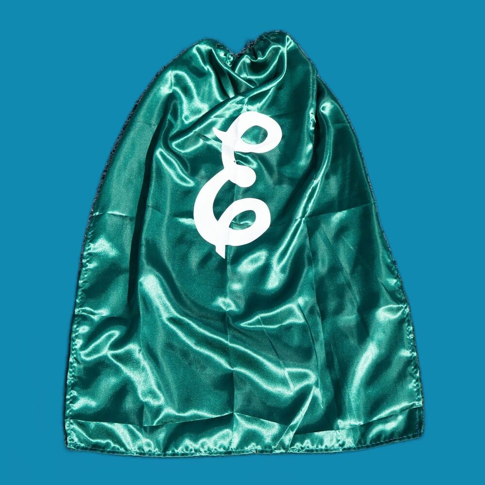 Eastern Michigan Eagles Script E kids superhero green cape new